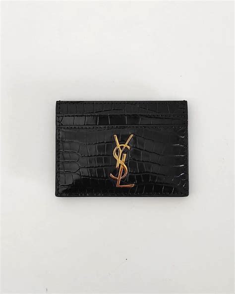 YSL crocodile card holder